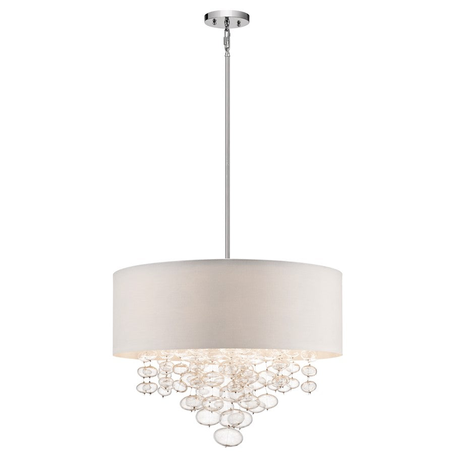 Elan Piatt 5 Lt Pendant, Chrome/White Hardback - 83245