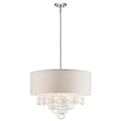 Elan Piatt 5 Lt Pendant, Chrome/White Hardback - 83245