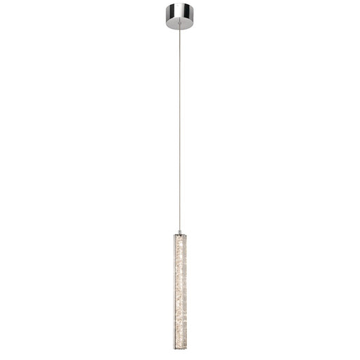 Elan Neruda 1 Light LED Mini Pendant, Chrome/Optical Crystal/Bubbles - 83339