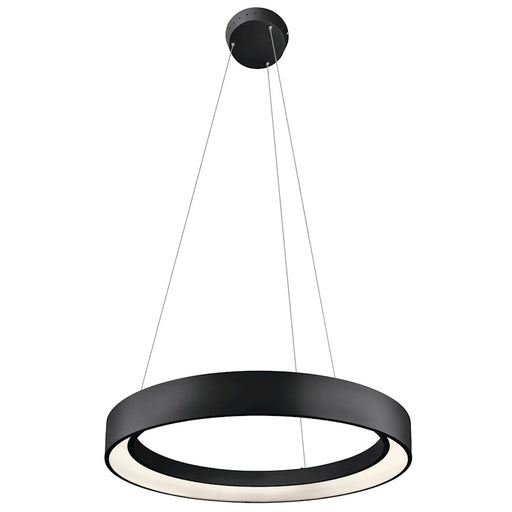 Elan Fornello 1 Light LED Chandelier, Textured Black/White Acrylic - 83455