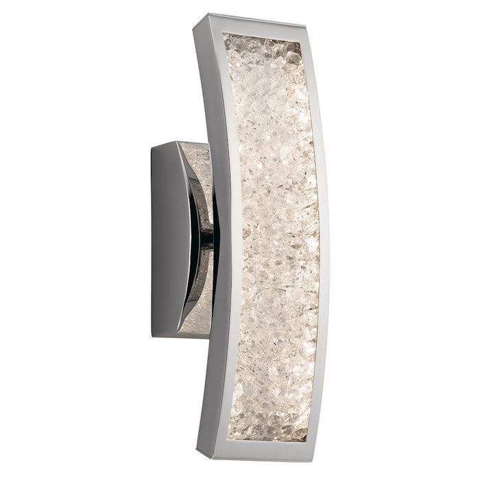 Elan Crushed Ice 1 Light LED Sconce, Chrome/Clear Outer/Interior Crystals