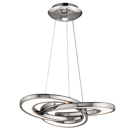 Elan Destiny 4 Light 27" LED Chandelier, Chrome/Etched Acrylic - 83619