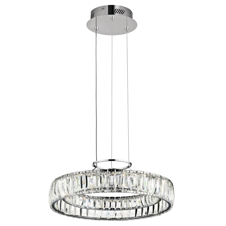 Elan Annette 1 Light 25" LED Chandelier, Chrome/Clear Crystals - 83625