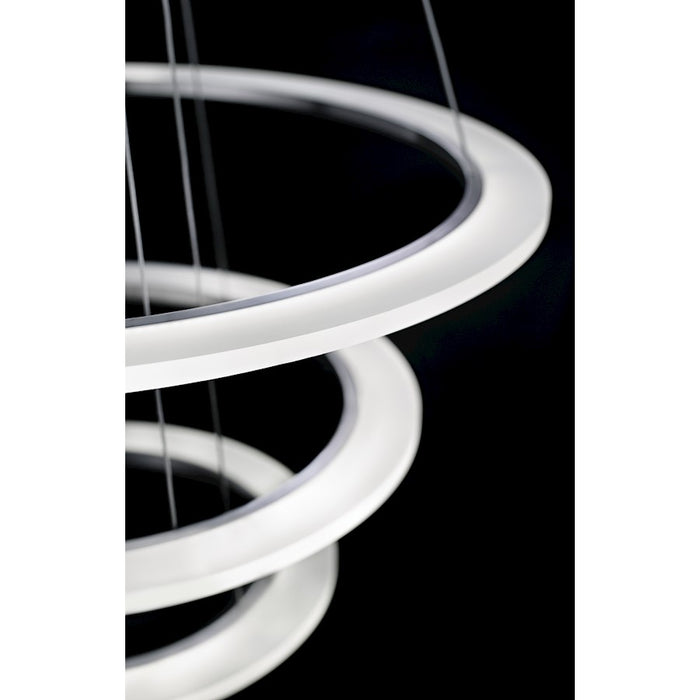 Elan Hyvo LED Chandelier, Brushed Nickel/Matte White Acrylic