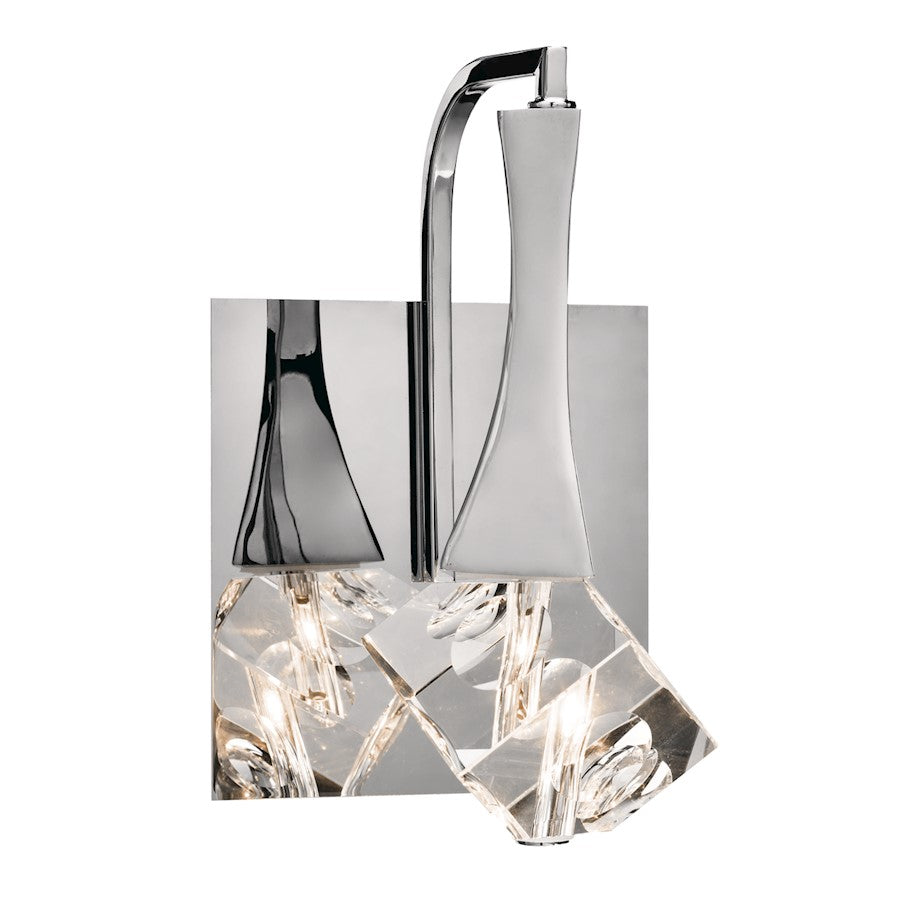 Elan Rockne 1 Light LED Wall Sconce, Chrome//Clear Optical Crystal - 83775