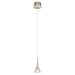 Elan Kabru 1 Lt LED Mini Pendant, Brushed Nickel/Clear/Metal Flake - 83790