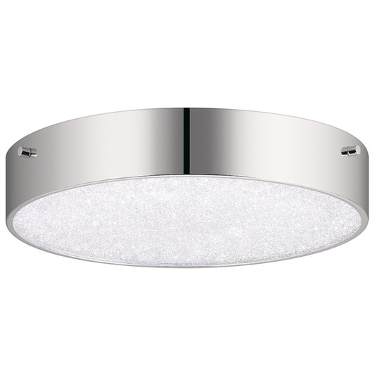 Elan Crystal Moon 1 Lt 11" LED Flush Mount, Chrome/Clear/Cubic Crystals - 84049