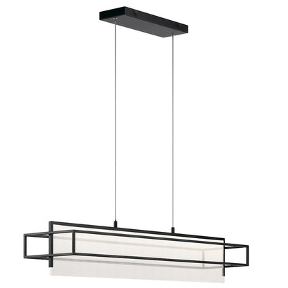 Elan Vega 1 Light LED Linear Chandelier, Matte Black/Clear Acrylic - 84051