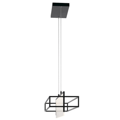 1 Light LED Linear Chandelier, Matte Black