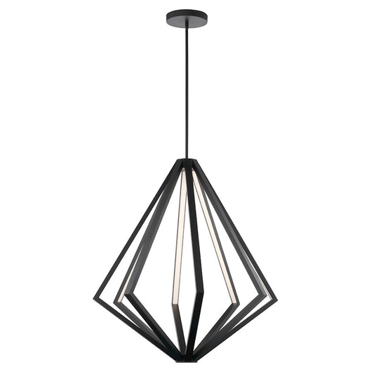 Elan Everest 8 Light LED Chandelier 1 Tier Large, Matte Black/Etched - 84087