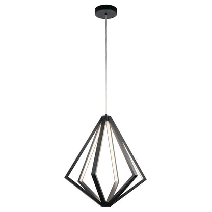 Elan Everest 6 Lt LED Chandelier 1 Tier Medium, Matte Black/Etched - 84090