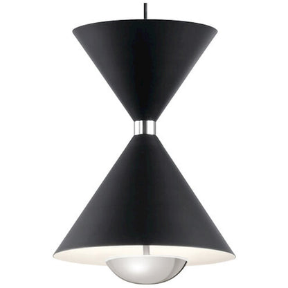 1 Light LED Mini Pendant, Matte Black