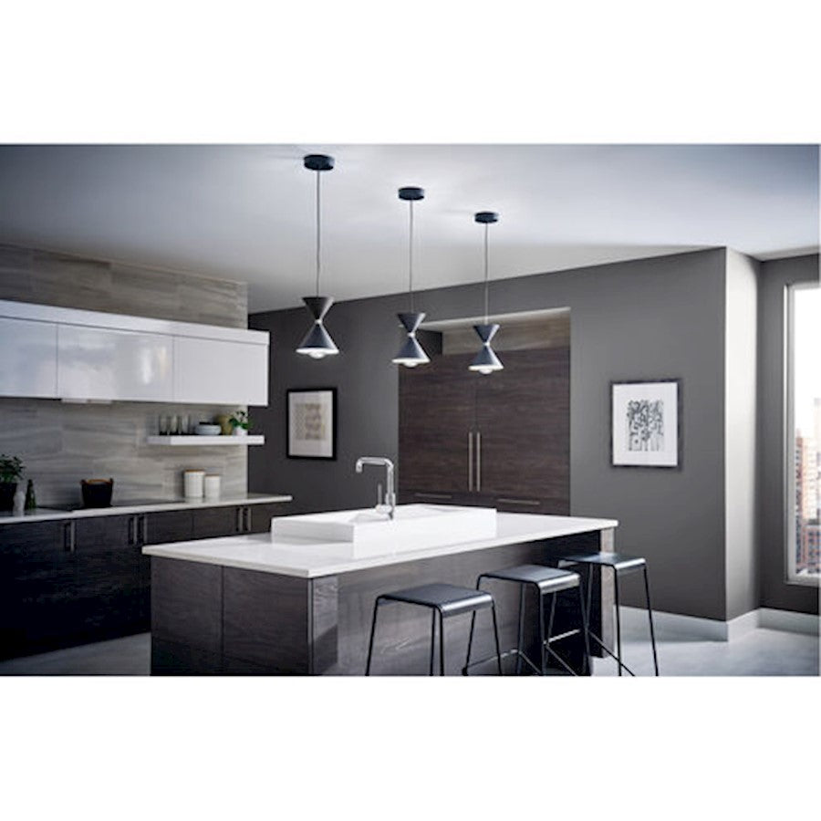 1 Light LED Mini Pendant, Matte Black