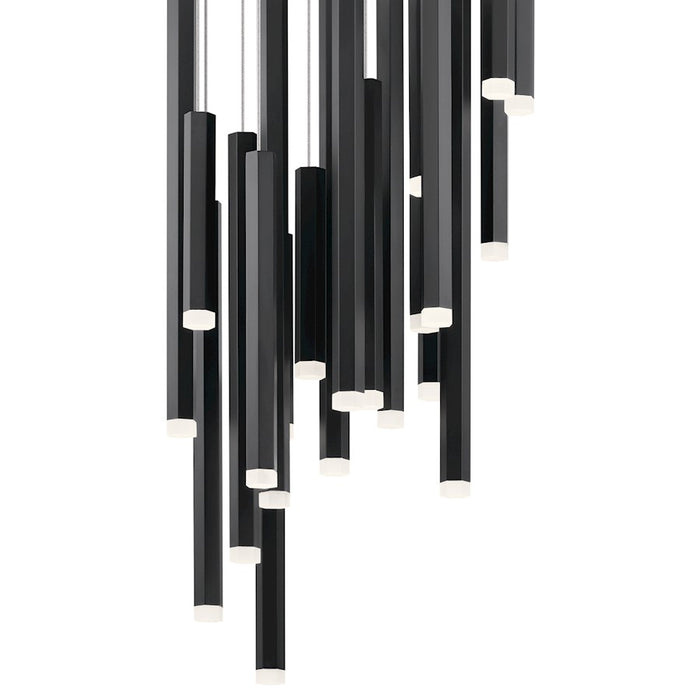 Elan Soho 24 Light LED Cluster Pendant, Black/Etched Acrylic