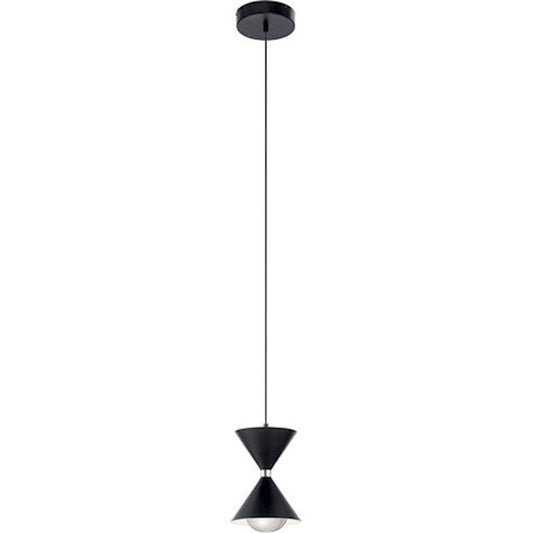 Elan Kordan LED Mini Pendant, Matte Black/Clear Polycarbonate - 84130
