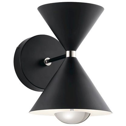 Elan Kordan LED Wall Sconce, Matte Black/Clear Polycarbonate - 84131