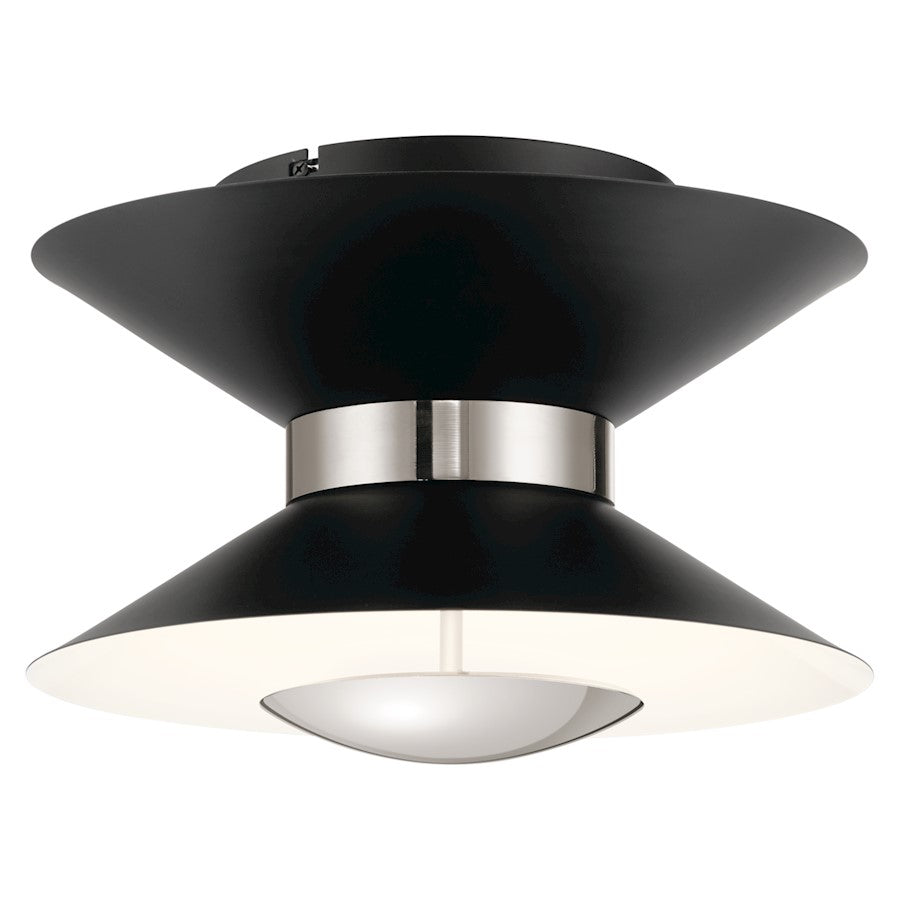 Elan Kordan LED Semi Flush Mount, Matte Black/Clear Polycarbonate - 84132