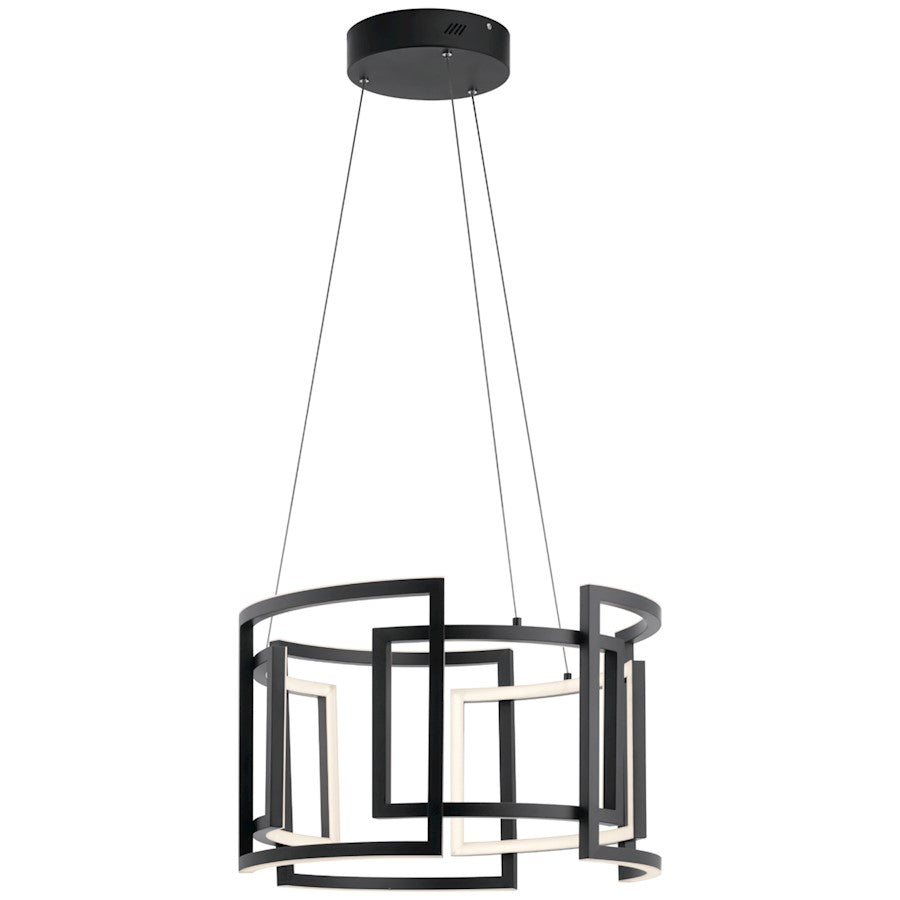 Elan Melko 9 Light 14" LED Chandelier, Black/White Acrylic - 84133