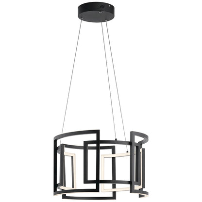 Elan Melko 9 Light 14" LED Chandelier, Black/White Acrylic - 84133