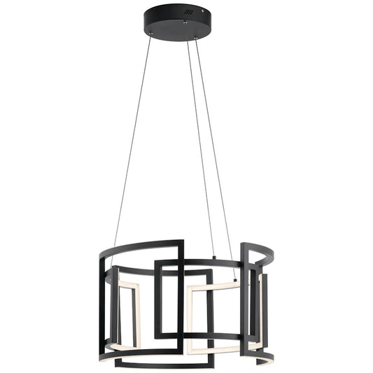 Elan Melko 9 Light 14" LED Chandelier, Black/White Acrylic - 84133