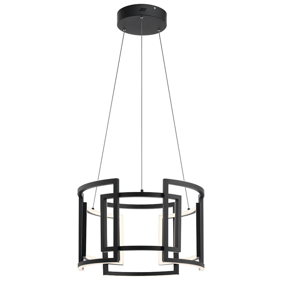 9 Light LED Chandelier, Black