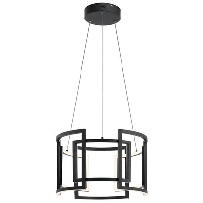 9 Light LED Chandelier, Black