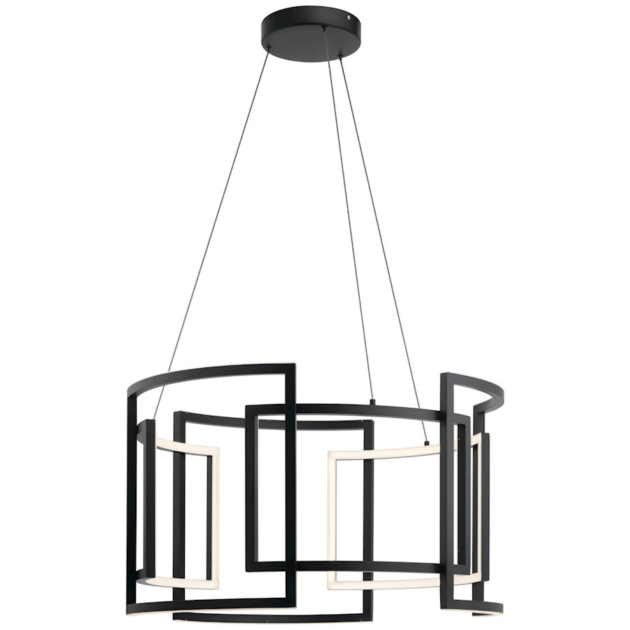 Elan Melko 9 Light 19" LED Chandelier, Black/White Acrylic - 84134