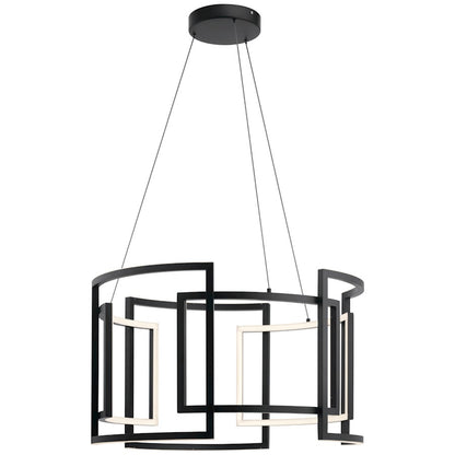 Elan Melko 9 Light 19" LED Chandelier, Black/White Acrylic - 84134