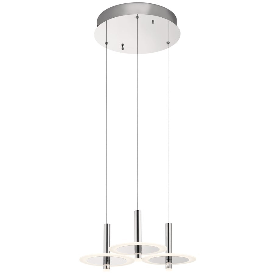 3 Light LED Cluster Pendant, Chrome