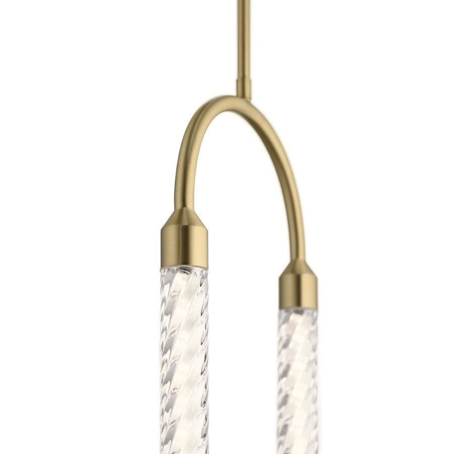 1 Light LED Mini Pendant, Clear Twisted