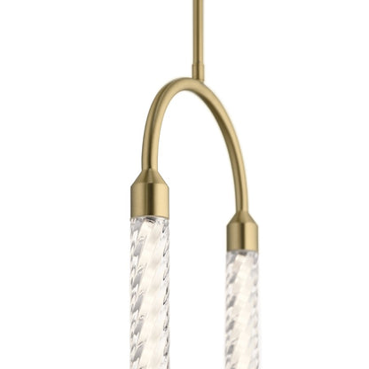 1 Light LED Mini Pendant, Clear Twisted