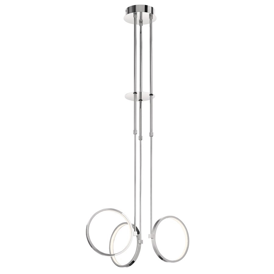 3 Light LED Chandelier 1 Tier, Chrome