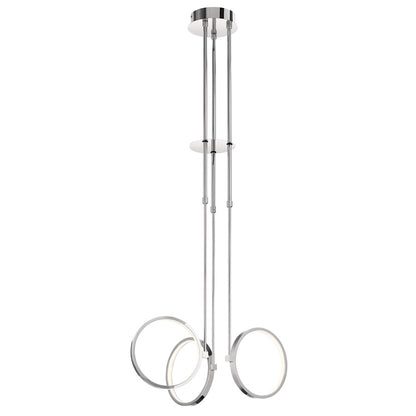 3 Light LED Chandelier 1 Tier, Chrome