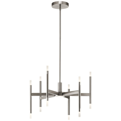 Elan Kizette 6 Light LED Chandelier 1 Tier Medium, Brushed Nickel/Etched - 84175