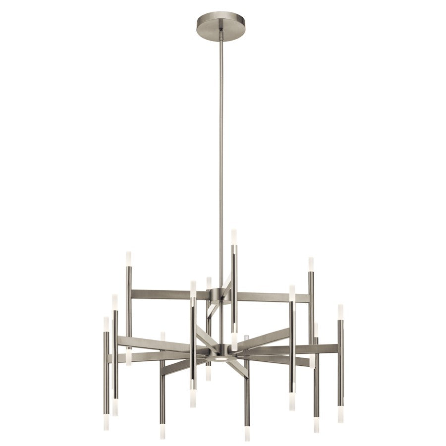 Elan Kizette 12 Light LED Chandelier 2 Tier, Brushed Nickel/Etched - 84177