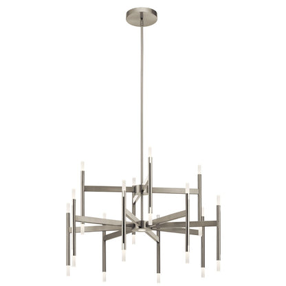 Elan Kizette 12 Light LED Chandelier 2 Tier, Brushed Nickel/Etched - 84177