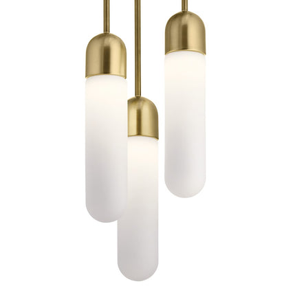 3 Light LED Cluster Pendant, Champagne Gold