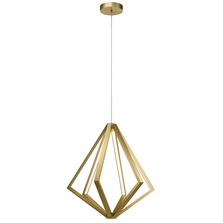 Elan Everest 6 Lt LED Chandelier 1 Tier Medium, Gold/Etched Acrylic - 84199