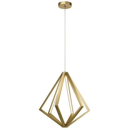 Elan Everest 6 Lt LED Chandelier 1 Tier Medium, Gold/Etched Acrylic - 84199