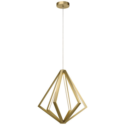 Elan Everest 6 Lt LED Chandelier 1 Tier Medium, Gold/Etched Acrylic - 84199