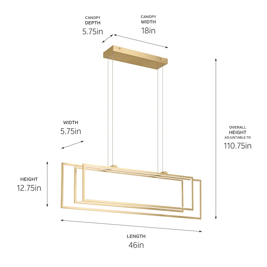 Jestin 46" LED Linear Chandelier