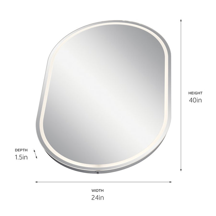 Elan Menillo LED Mirror, White/Etched