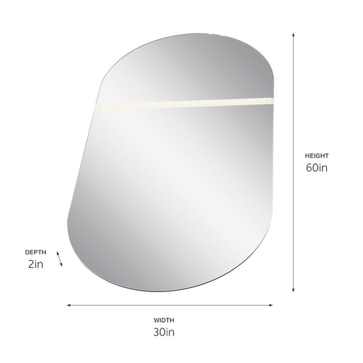 Elan Radana LED Mirror, Aluminum/Screen White - 86010