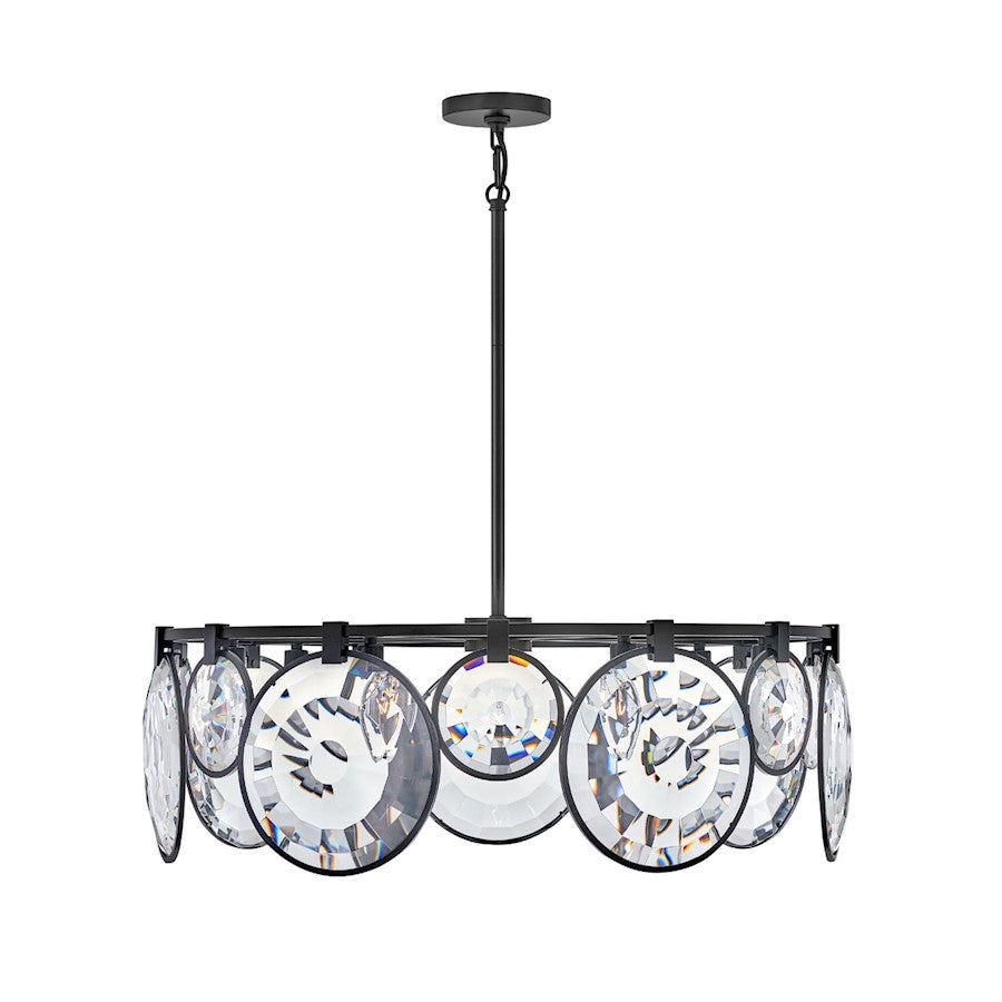 Fredrick Ramond Nala 7 Light LG Drum Chandelier, Black/Optic - FR31265BLK