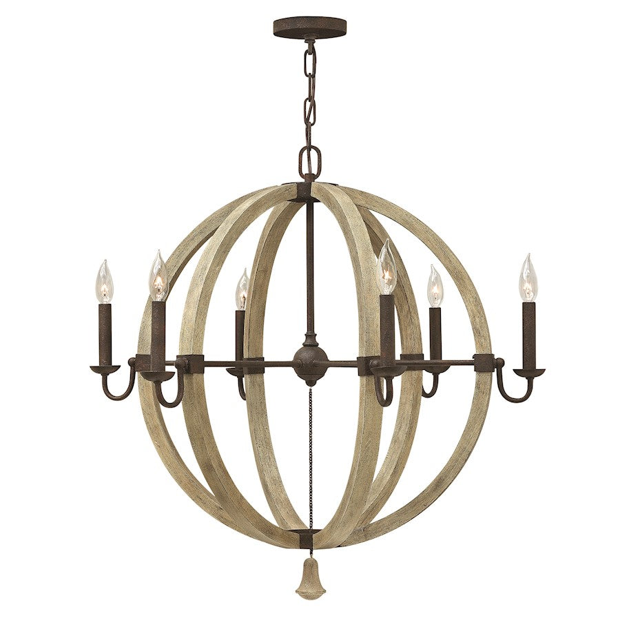 Fredrick Ramond Middlefield 6 Light 30" Chandelier, Iron - FR40566IRR