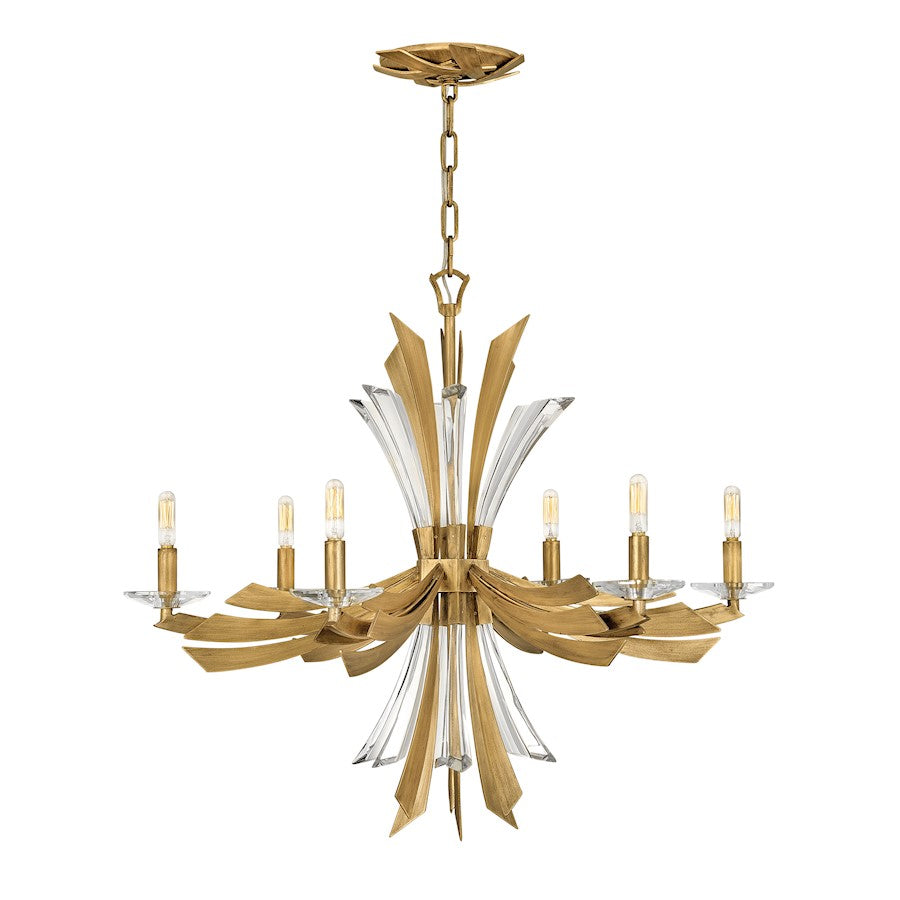 Fredrick Ramond Vida 6 Light Chandelier, Burnished Gold - FR40908BNG