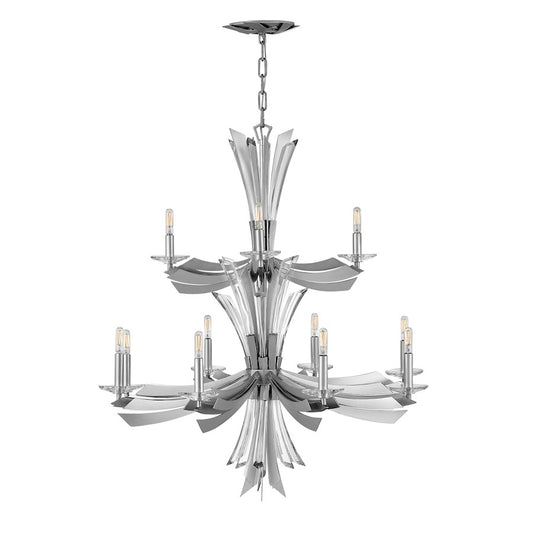 Fredrick Ramond Vida 12 Light Chandelier, Glacial - FR40909GG