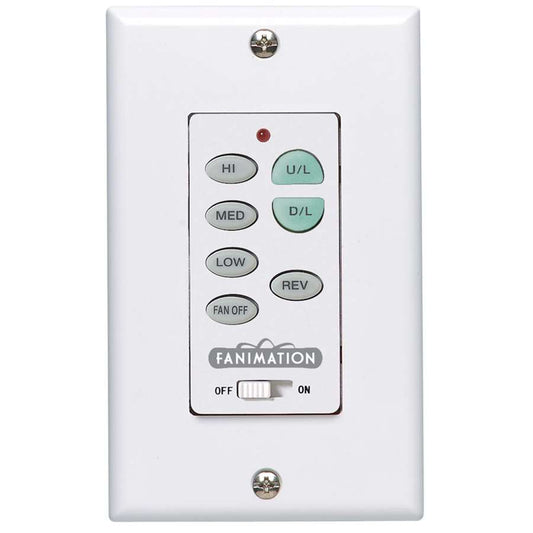 Fanimation C23 Wall Control Fan & Light (3-Speed/Reversing), White