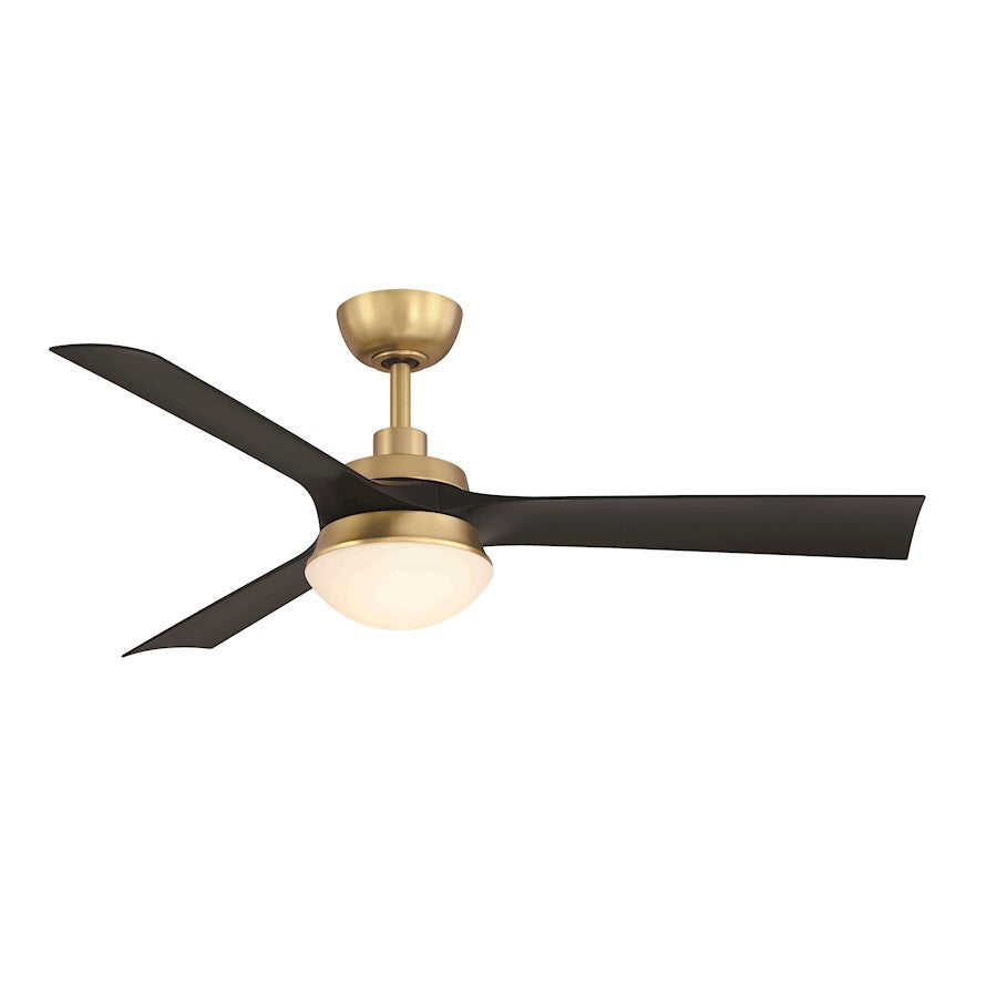 Fanimation Barlow 52" Ceiling Fan/LED Light Kit, Brass Opal/Black - FP6807BSBL