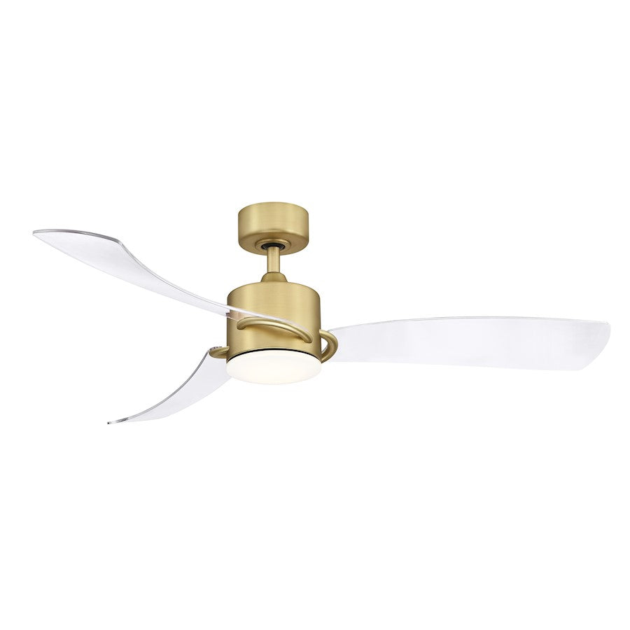 Fanimation SculptAire 52" Ceiling Fan, Brass/Clear Blades & LED Light - FP8511BS